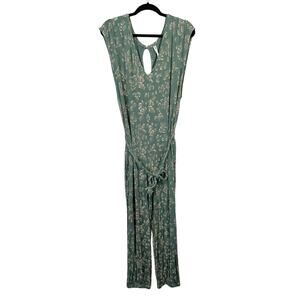 Anthropologie Women's V-neck Weekend Sleep Lounge Jogger Jumpsuit Green Large